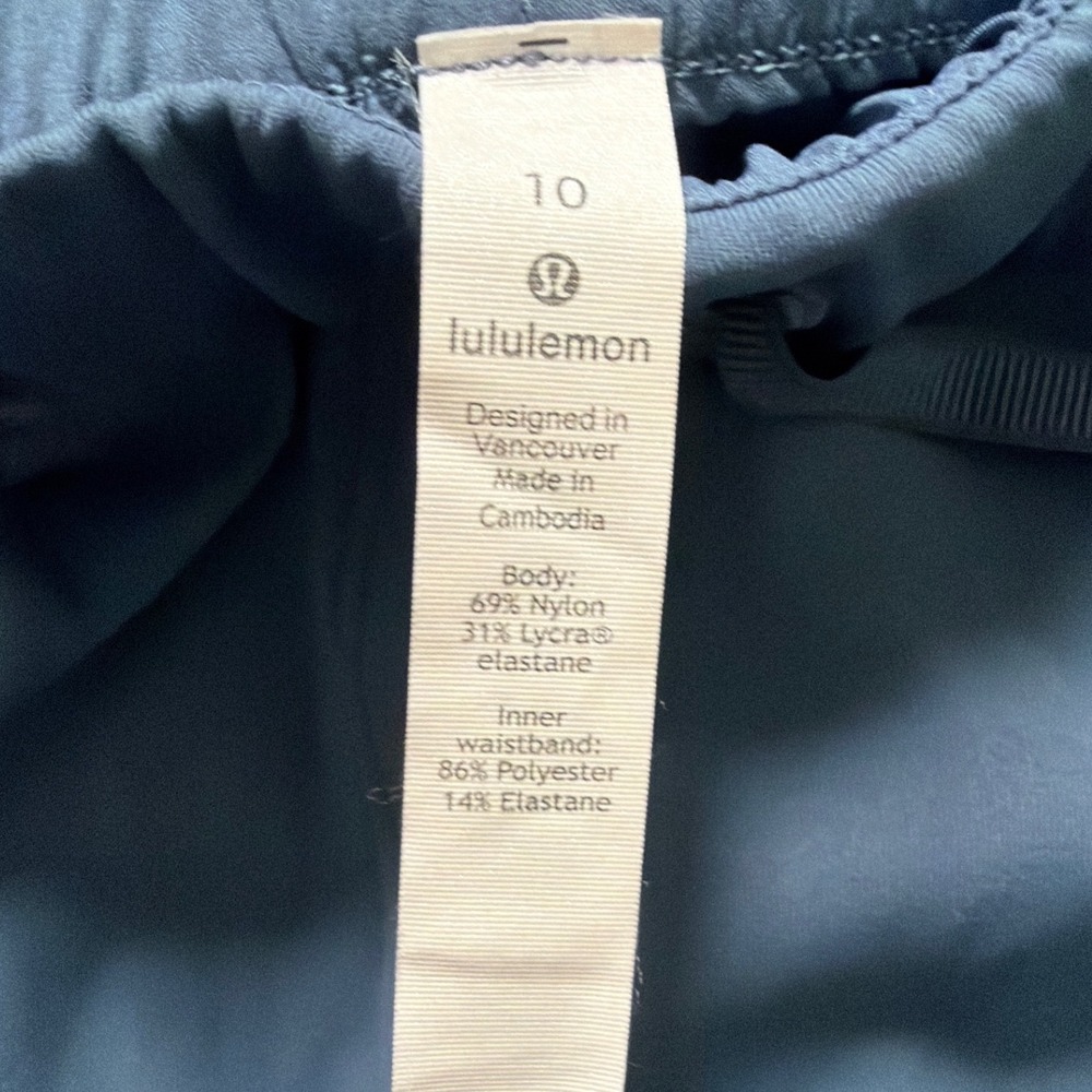 Lululemon On the Fly 7/8 Pant Iron Blue Luxtreme Drawstring Trousers Women Sz 10 - Picture 10 of 11
